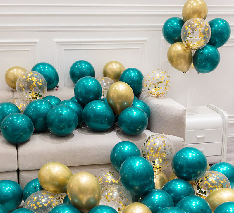 Decorazione Party “Happy Birthday” con Palloncino Blu Petrolio 12 per feste ed eventi