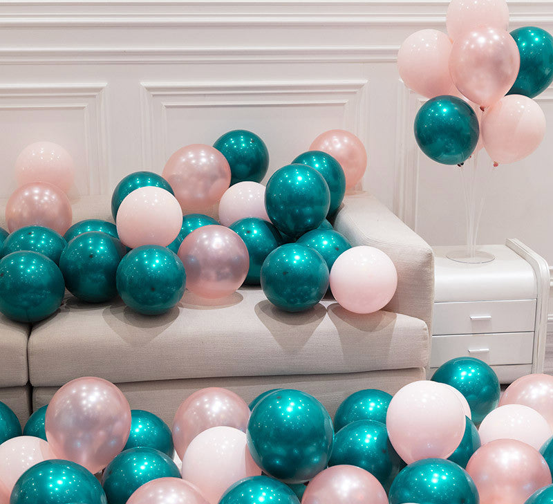 Decorazione Party “Happy Birthday” con Palloncino Blu Petrolio 12 per feste ed eventi