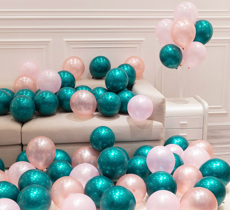Decorazione Party “Happy Birthday” con Palloncino Blu Petrolio 12 per feste ed eventi