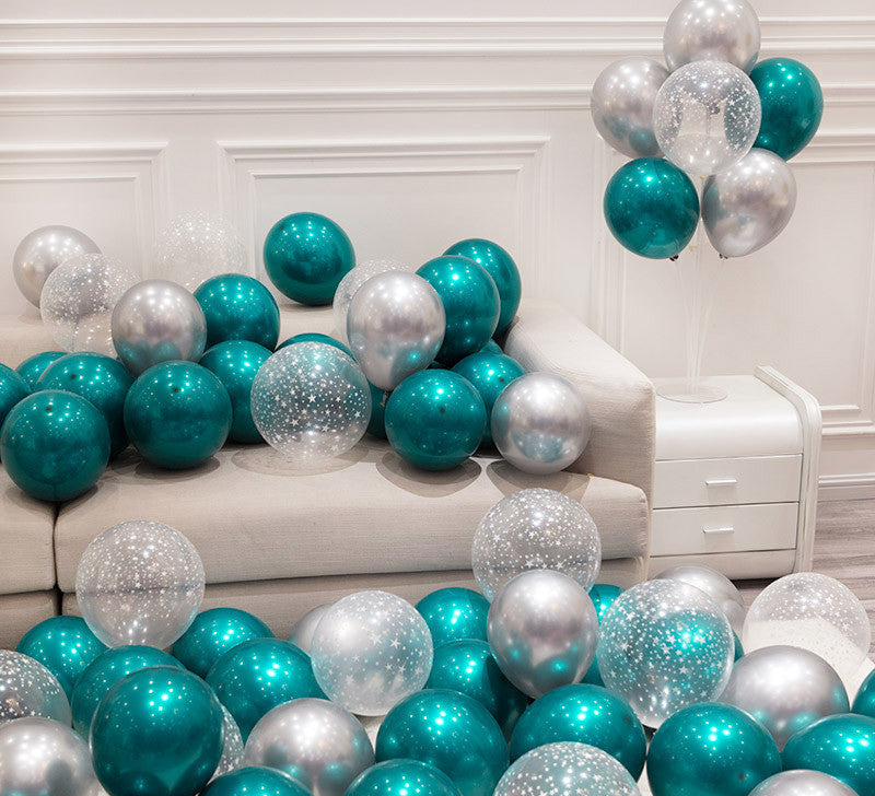 Decorazione Party “Happy Birthday” con Palloncino Blu Petrolio 12 per feste ed eventi