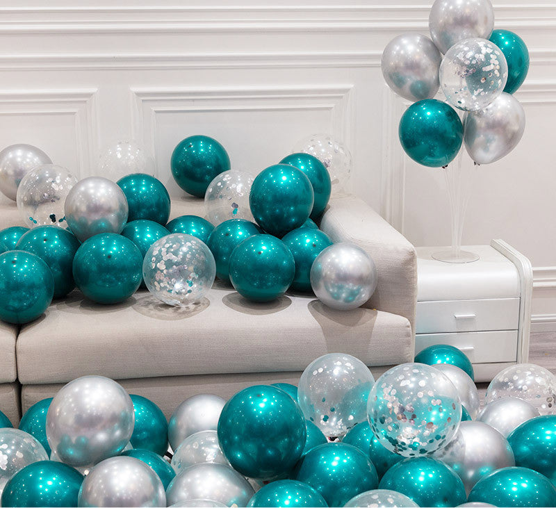 Decorazione Party “Happy Birthday” con Palloncino Blu Petrolio 12 per feste ed eventi
