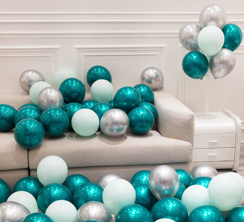 Decorazione Party “Happy Birthday” con Palloncino Blu Petrolio 12 per feste ed eventi