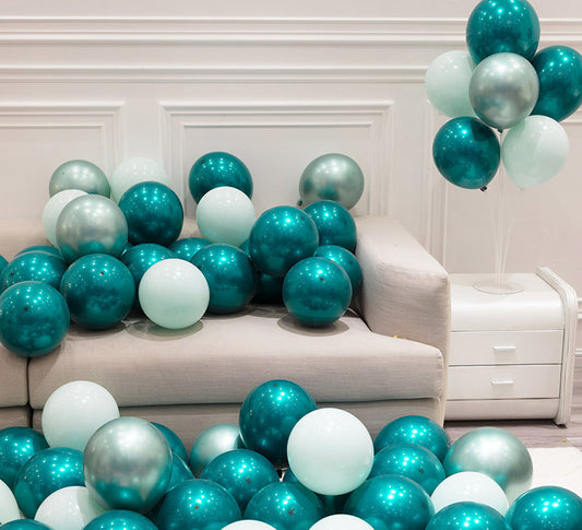 Decorazione Party “Happy Birthday” con Palloncino Blu Petrolio 12 per feste ed eventi