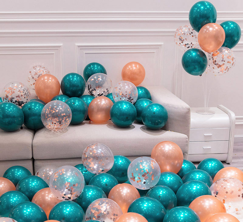 Decorazione Party “Happy Birthday” con Palloncino Blu Petrolio 12 per feste ed eventi