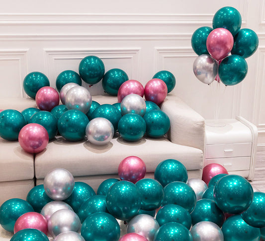 Decorazione Party “Happy Birthday” con Palloncino Blu Petrolio 12 per feste ed eventi