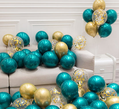 Decorazione Party “Happy Birthday” con Palloncino Blu Petrolio 12 per feste ed eventi