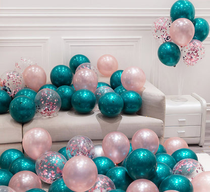 Decorazione Party “Happy Birthday” con Palloncino Blu Petrolio 12 per feste ed eventi