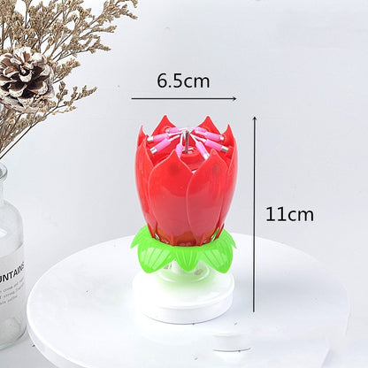 Candela Musicale Lotus per Compleanni – Decorazione Magica con Canzone di Auguri