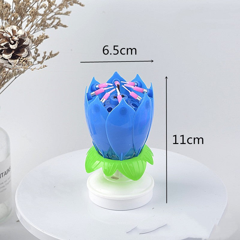 Candela Musicale Lotus per Compleanni – Decorazione Magica con Canzone di Auguri